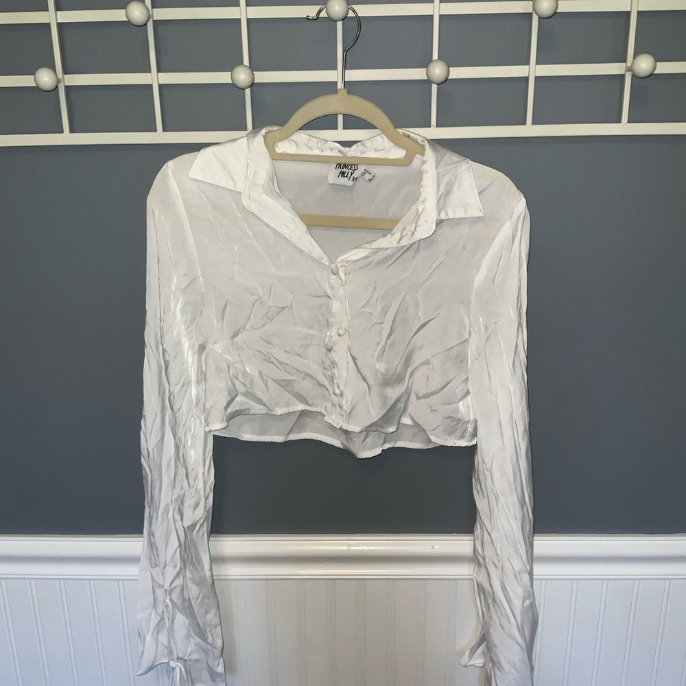 Satin Button up Crop
